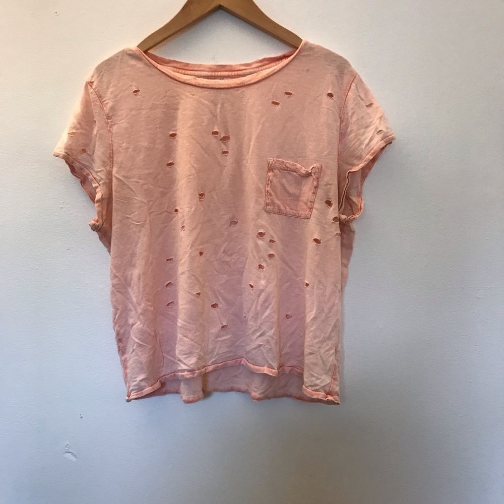 Peach American eagle distressed tee